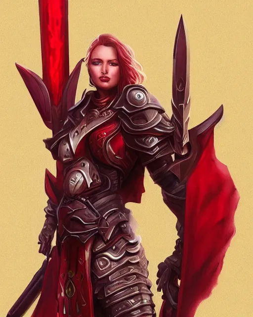 Image similar to paladin red, fantasy art, trending on artstation