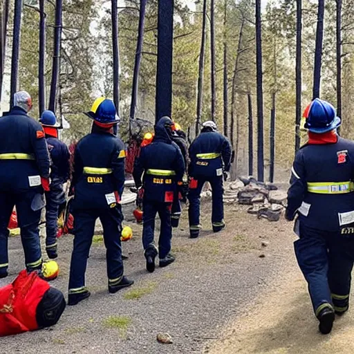 Prompt: photo of european firefighters joining battle to stop french wildfires