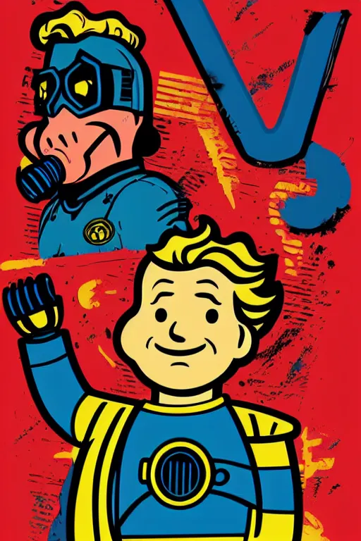 Image similar to fallout 7 6 retro futurist illustration art by butcher billy, sticker, colorful, illustration, highly detailed, simple, smooth and clean vector curves, no jagged lines, vector art, smooth andy warhol style