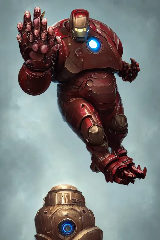 Prompt: Morbidly Obese Iron Man as a Big Daddy from Bioshock, intricate, elegant, highly detailed, digital painting, artstation, concept art, smooth, sharp focus, illustration, art by WlOP