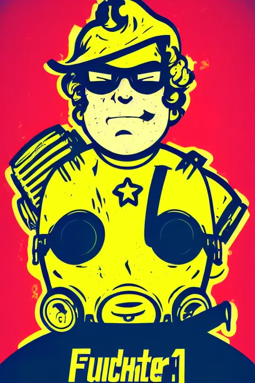 Image similar to fallout 7 6 retro futurist illustration art by butcher billy, sticker, colorful, illustration, highly detailed, simple, smooth and clean vector curves, no jagged lines, vector art, smooth andy warhol style