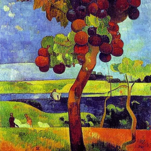 Prompt: grape tree by Paul Gauguin