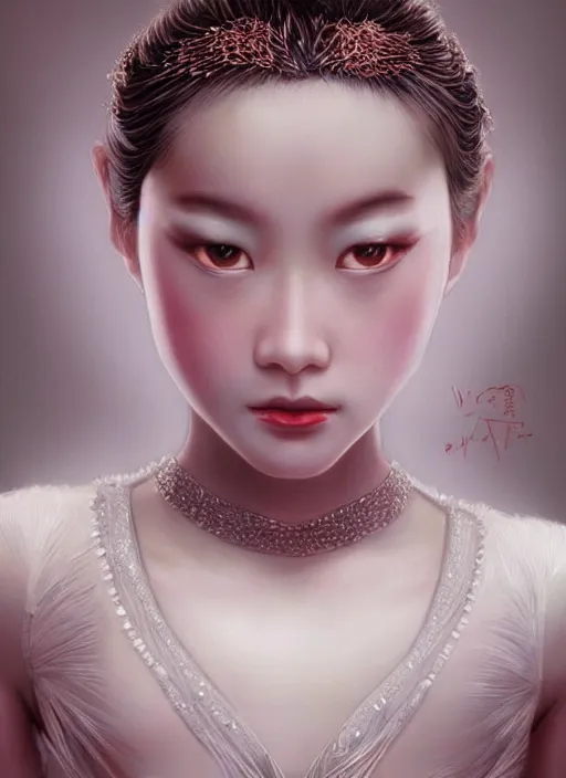 Image similar to hyperrealistic photography of a highly detailed and symmetrical gorgeous asian female ballerina in the style of vargas and wlop, highly detailed, face symmetry, highly realistic hands, masterpiece, award - winning, sharp focus, intricate concept art, ambient lighting, 8 k, artstation