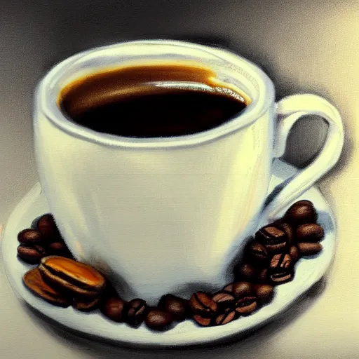 Prompt: a mug of coffee, trending on art station, 8k, realistic
