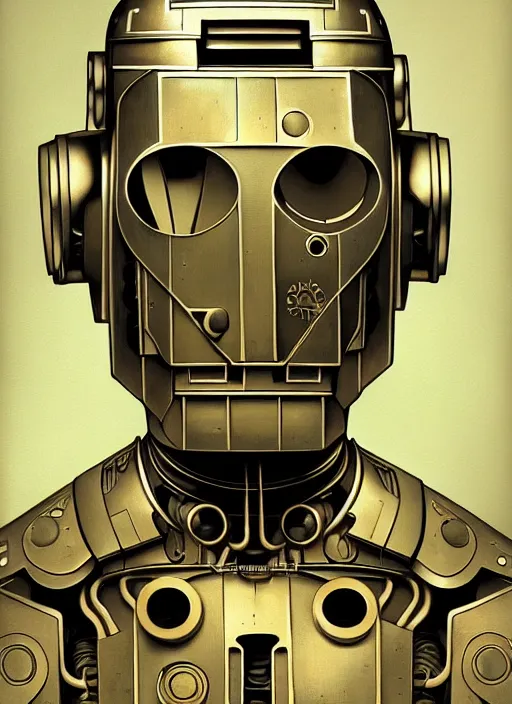 Prompt: oil portrait of a cyberman, intricate, elegant, highly detailed, lighting, painting, artstation, smooth, illustration, art by greg rutowski and alphonse mucha