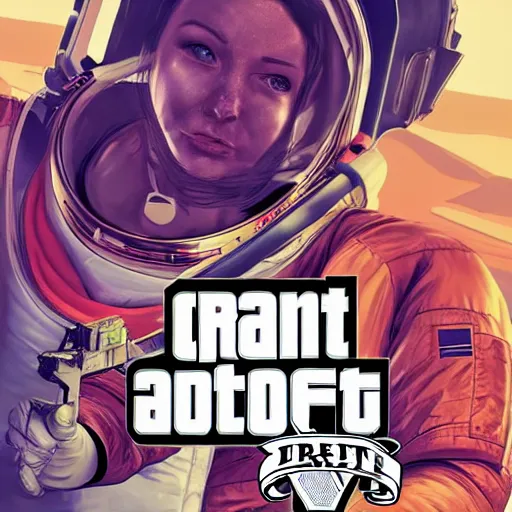 Image similar to Astronaut in GTA V, cover art by Stephen Bliss, artstation, no text