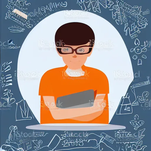 Image similar to a university student, vector art