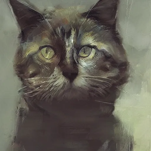 Image similar to cat who looks like nick offerman, jeremy mann painting