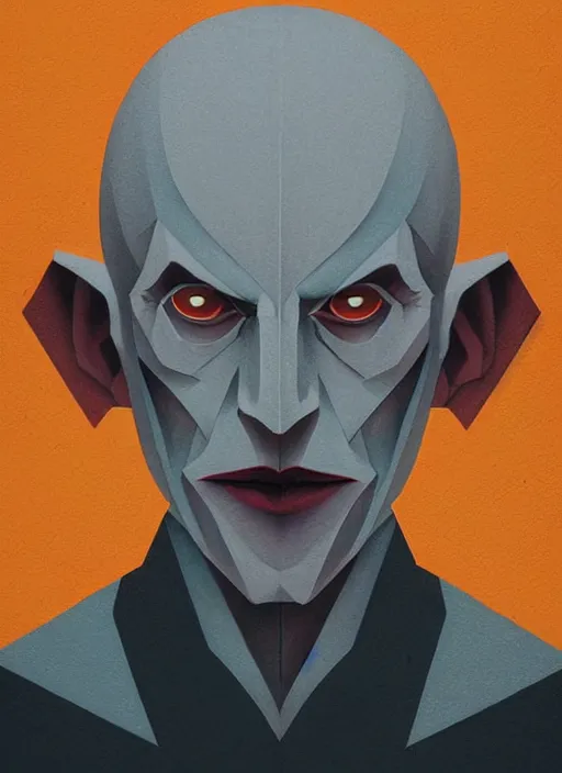 Image similar to symmetry!! portrait of nosferatu by sachin teng, organic, abstract, matte painting, geometric shapes, hard edges! graffiti, street art