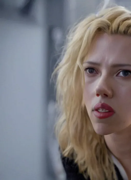 Prompt: film still of Scarlett Johansson as Junko Enoshima