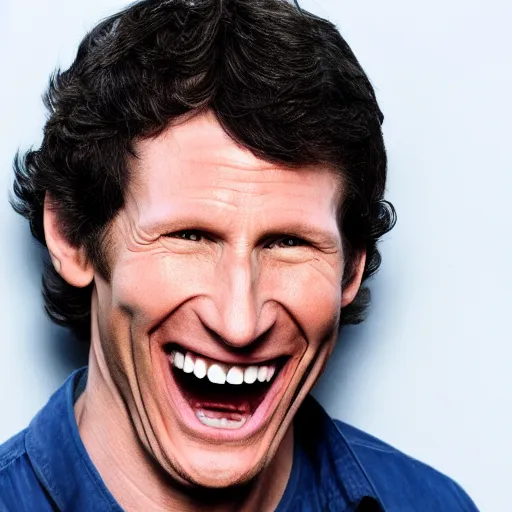 Prompt: A photo of Todd Howard manically laughing, 4K UHD, high quality, amazing quality, studio quality, studio lighting,