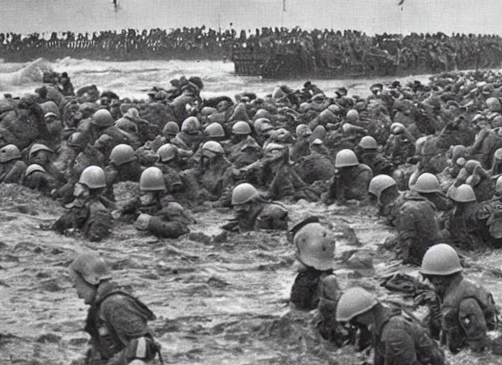 minions storming the beaches of Normandy on d-day, | Stable Diffusion ...