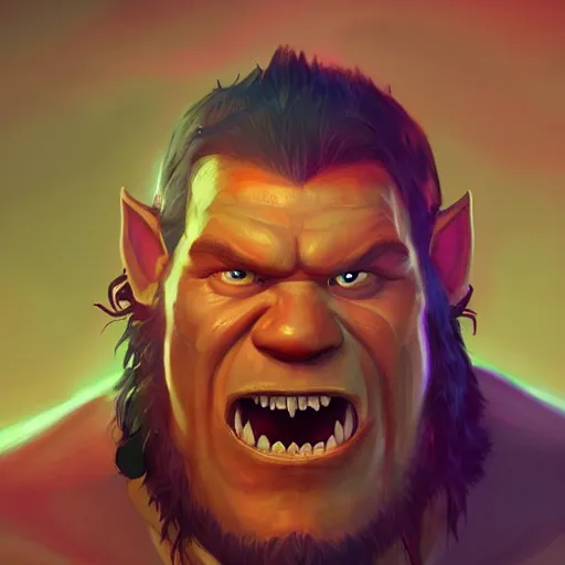 Image similar to Portrait of John Cena as a Warcraft orc, big fangs, angry face, mattepainting concept Blizzard pixar maya engine on stylized background splash comics global illumination lighting artstation lois van baarle, ilya kuvshinov, rossdraws