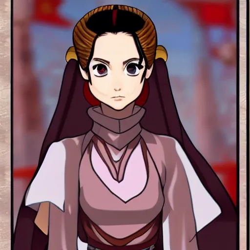 Prompt: padme amidala as a cute anime girl