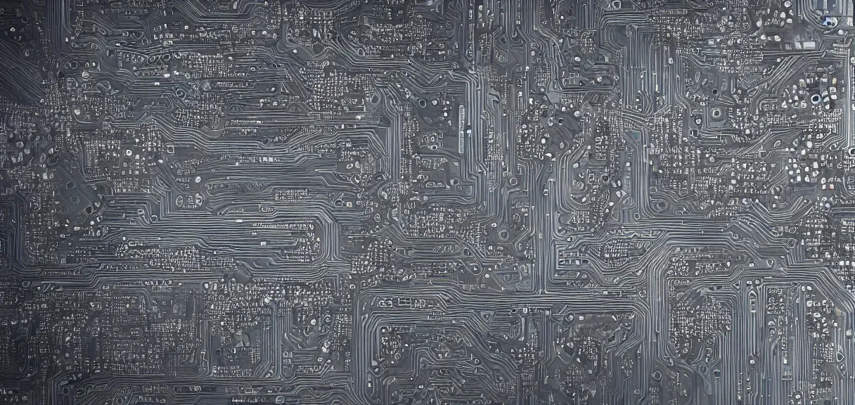 Image similar to fractal circuit motherboard, greg rutkowski, scifi, symmetry fractal, octane render, detailed realistic 8 k,