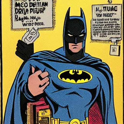 Prompt: batman robbing a drugstore, detailed, intricate,