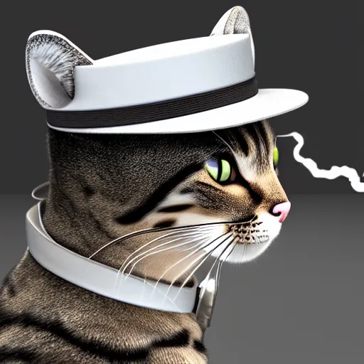 Image similar to ultra realistic cat smoking cigarette wearing mafia hat, ultra realistic, 8 k resolution, detailed, real life