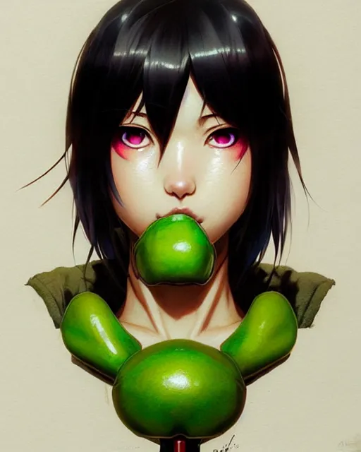 Prompt: portrait Anime avocado cosplay girl cute-fine-face, pretty face, realistic shaded Perfect face, fine details. Anime. realistic shaded lighting by katsuhiro otomo ghost-in-the-shell, magali villeneuve, artgerm, rutkowski Jeremy Lipkin and Giuseppe Dangelico Pino and Michael Garmash and Rob Rey