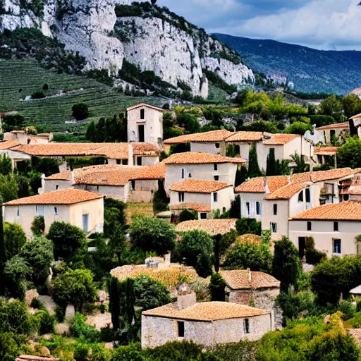 Prompt: prominent village in provence