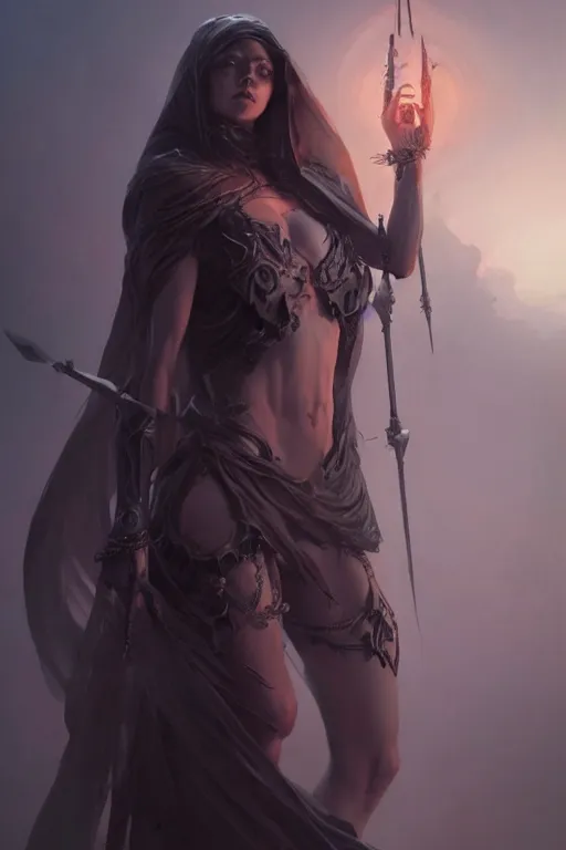 Prompt: goddess of death, accurate anatomy, only two hands, highly detailed, digital painting, artstation, concept art, smooth, sharp focus, illustration, Unreal Engine 5, 8K, art by art by artgerm and greg rutkowski and edgar maxence