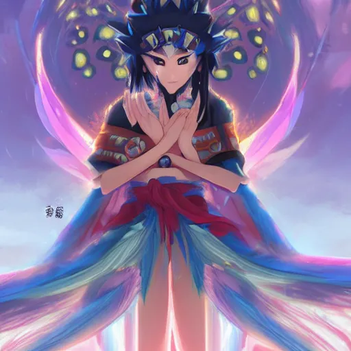 Image similar to anime portrait of Poke as a shaman yedi using dark force to eliminate trump as an anime antagonist by Stanley Artgerm Lau, WLOP, Rossdraws, James Jean, Andrei Riabovitchev, Marc Simonetti, and Sakimichan, trending on artstation