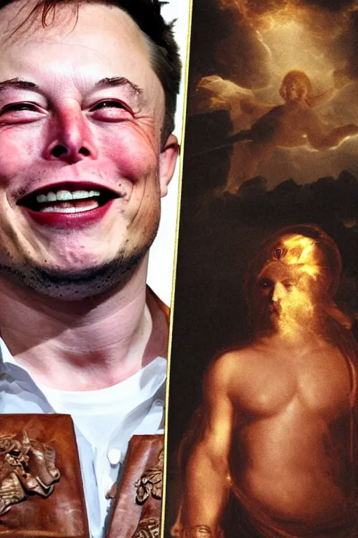 Image similar to Elon Musk as a greek god