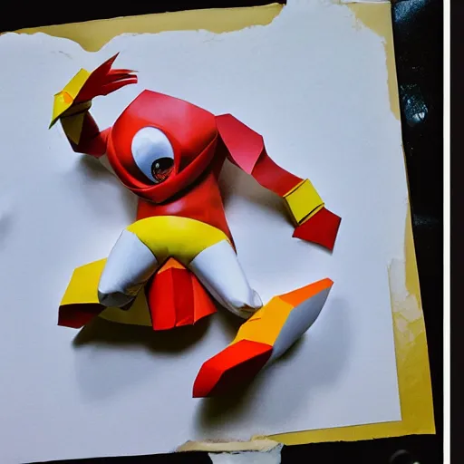 Image similar to a paper model of eggman, paper modeling art.