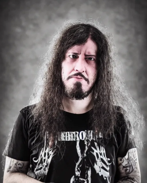 Image similar to a portrait photograph of the average metalhead, DSLR photography