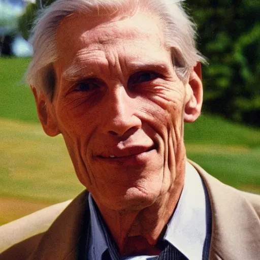 Image similar to A photograph portrait of old Jerma985 in his eighties who looks like Jerma985 wearing a blazer in the 1990s, Jerma985, looks like Jerma985, taken in the early 1990s, taken on a 1990s Camera, realistic, hyperrealistic, very realistic, highly detailed, very detailed, extremely detailed, detailed, digital art, trending on artstation, headshot and bodyshot