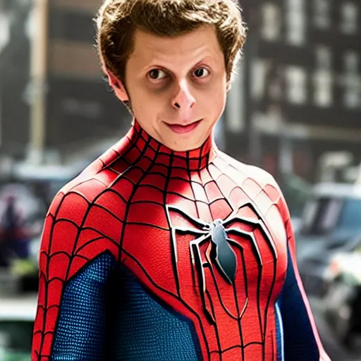 Image similar to Michael Cera as Spider-Man