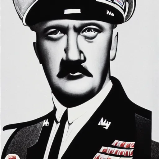 Prompt: a 1 9 9 0 s promotional poster for hitler as a character in a sitcom