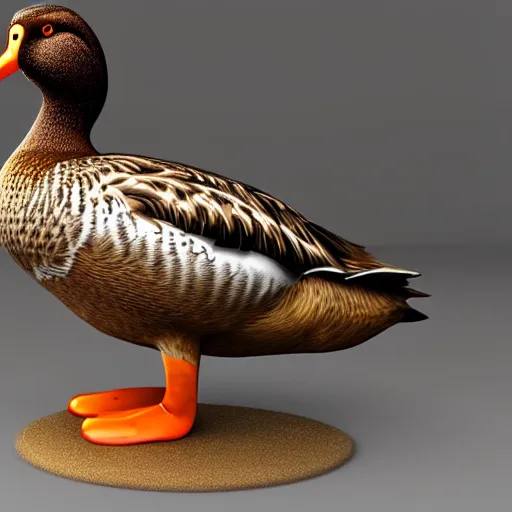 Prompt: 3D rendered icon for a mobile app related to hunting ducks, octane render, studio lighting