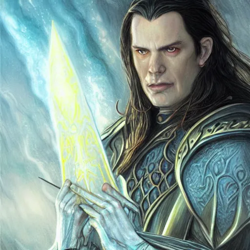 Fingolfin before the gates of Angband, Silmarillion, | Stable Diffusion