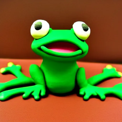 Prompt: beatiful cute clay cartoony frog