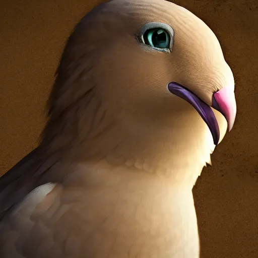 Prompt: portrait of a godlike dove. digital art. artstation. high detail. unreal engine. 8 k. award winning.