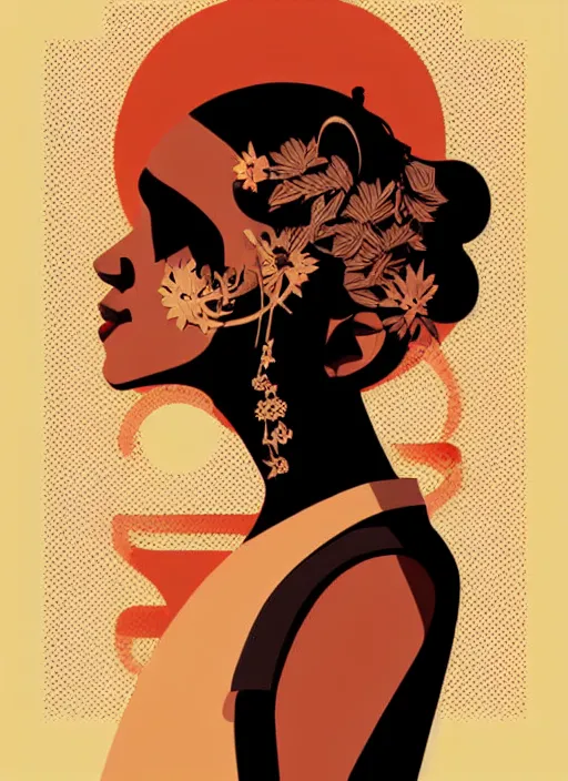 Prompt: silhouette of spanish singer camaron, vector art style, full shot, intricate, elegant, highly detailed, digital art, ffffound, art by jc leyendecker and sachin teng