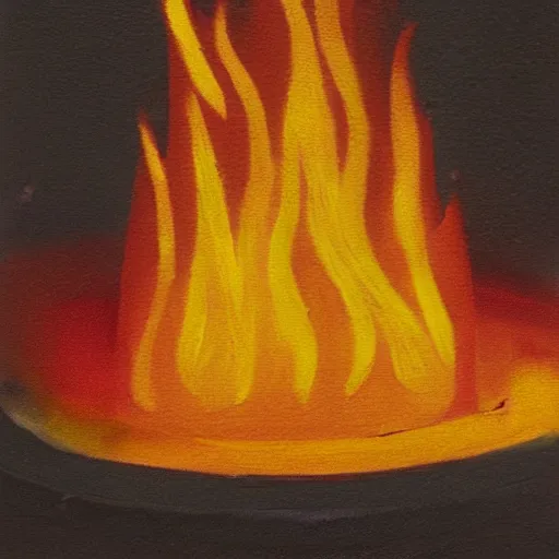 Prompt: an oil sketch of a candle with a deep orange flame
