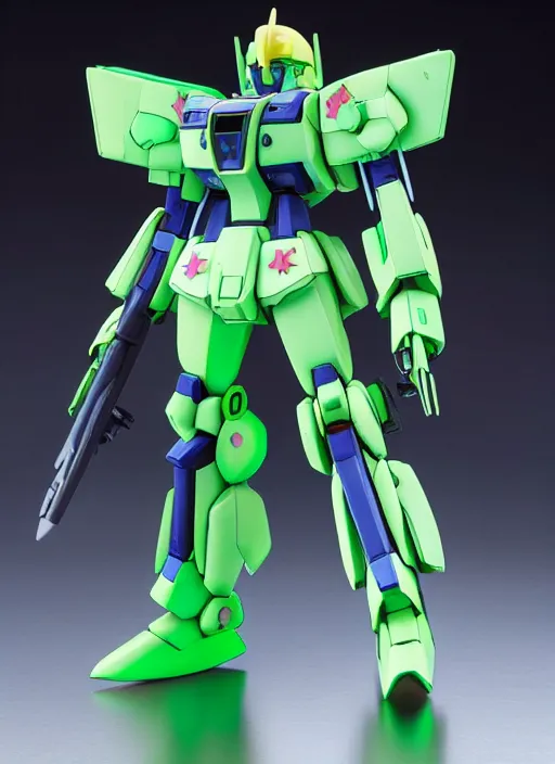 Prompt: if uranium glass was a gundam, a professionally assembled gunpla kit, action figure mecha, model kit, symmetrical details, by Bandai, professional photography, product photography, official media
