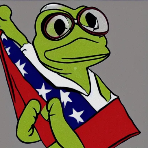 Prompt: pepe the frog as the president of the united states