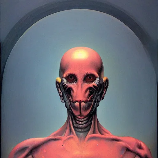 Prompt: a person that is not a human, painted by wayne douglas barlowe