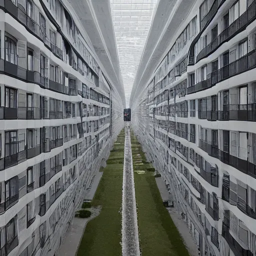 Prompt: Endless Plattenbau, Moscow, Russia, 2045