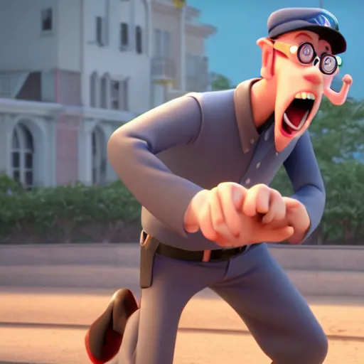 Prompt: A Still of Nostalgia Critic Doug Walker in an animated Disney Pixar movie, dynamic pose, promotional render, 35mm f2.8, 4k, artstation, PBR materials, Pixar renderman render