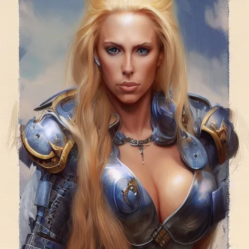 Prompt: nicole aniston with blonde hair as a fantasy d & d character, art by donato giancola and bayard wu, digital art, trending on artstation, 4 k