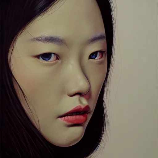 Prompt: a woman, a photorealistic painting by wang duo, featured on cg society, photorealism, behance hd, ultrafine detail, high detail