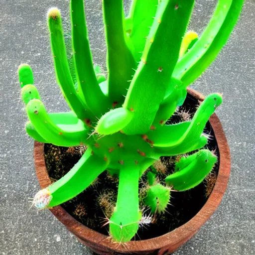 Prompt: neon sticky cactus