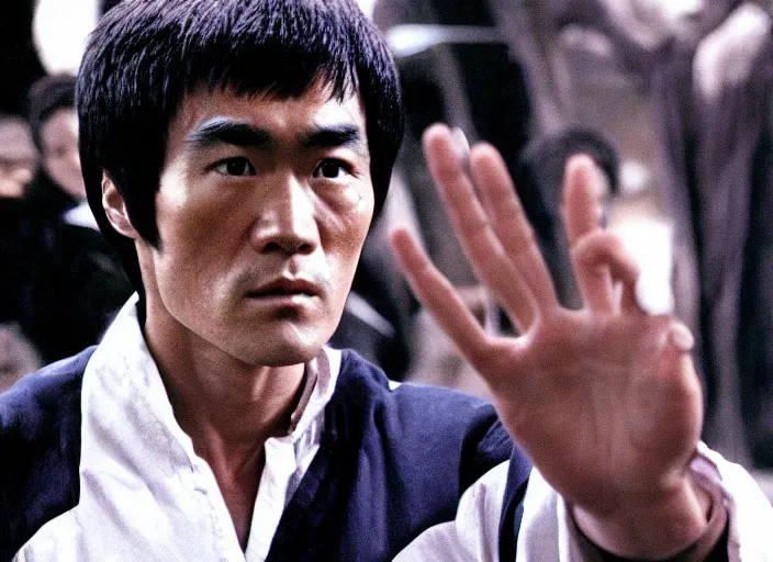 Prompt: a film still of doctor bruce lee in harry potter