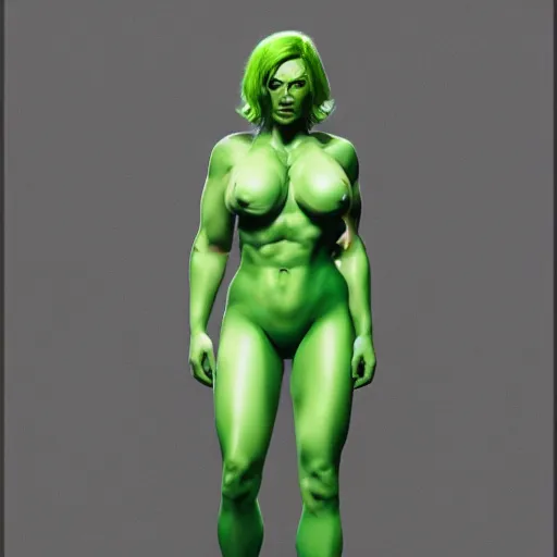 Image similar to full figure shot, gwendoline christie as she - hulk, photorealistic, highly detailed, trending on artstation, octane rendering
