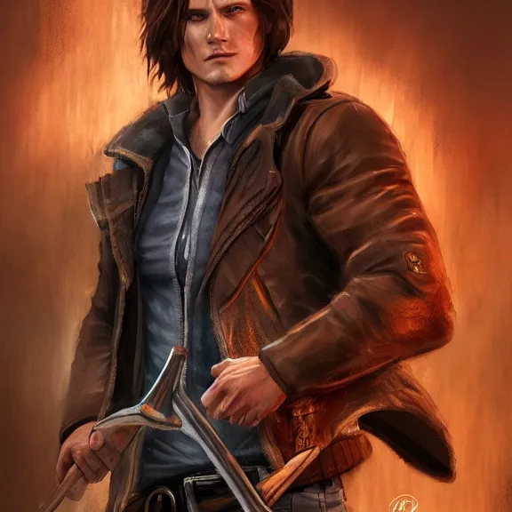 Image similar to sam winchester as doa 6 character, d & d, fantasy, highly detailed, digital art, trending on artstation, smooth, sharp focus, illustration, art by peter tang and artgem