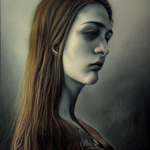 Prompt: a hyperrealistic painting of a beautiful girl, by santiago caruso, highly detailed, sharp focus, synthwave