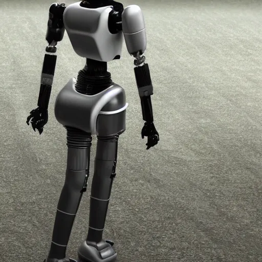 Image similar to 2B ultra realistic, 4k standing beside defeated robot